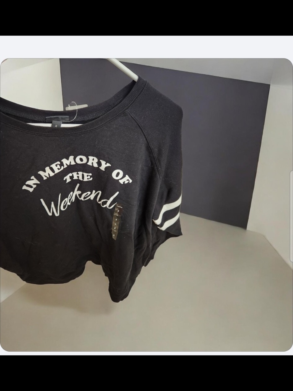 torrid Black Graphic Varsity Sweatshirt with White and Red Lettering